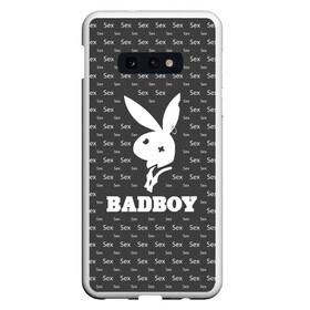 Чехол для Samsung S10E с принтом BADBOY (плохой мальчик) в Белгороде, Силикон | Область печати: задняя сторона чехла, без боковых панелей | erotic | femdom | love | playboy | для влюбленных | любовь | плейбой | подарок любви | поцелуй | романтика | садо мазо | свидание | страсть | фемдом 