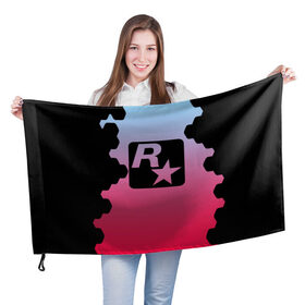Флаг 3D с принтом ROCK STAR GAMES в Белгороде, 100% полиэстер | плотность ткани — 95 г/м2, размер — 67 х 109 см. Принт наносится с одной стороны | game | gamer | rdr2 | red dead redemption 2 | rockstar studios | игры