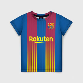 Детская футболка 3D с принтом FC Barcelona | El Clasico La Liga (2021/22) в Белгороде, 100% гипоаллергенный полиэфир | прямой крой, круглый вырез горловины, длина до линии бедер, чуть спущенное плечо, ткань немного тянется | 0x000000123 | barca | barcelona | el clasico | la liga | messi | барса | барселона | классико | месси
