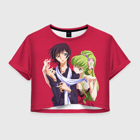 Женская футболка Crop-top 3D с принтом Code geass Код Гиас в Белгороде, 100% полиэстер | круглая горловина, длина футболки до линии талии, рукава с отворотами | anime | академия | аниме | анимэ | ашфорд | гиас | зеро | код гиас | лелуш | лулу | черный принц