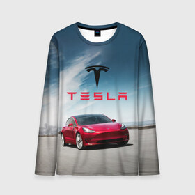 Мужской лонгслив 3D с принтом Tesla Model 3 в Белгороде, 100% полиэстер | длинные рукава, круглый вырез горловины, полуприлегающий силуэт | Тематика изображения на принте: 3 | america | auto | car | electric | elon | model | motors | musk | tesla | usa | vehicle | авто | америка | илон | маск | модель | сша | тесла | электромобиль
