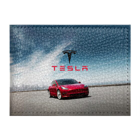 Обложка для студенческого билета с принтом Tesla Model 3 в Белгороде, натуральная кожа | Размер: 11*8 см; Печать на всей внешней стороне | Тематика изображения на принте: 3 | america | auto | car | electric | elon | model | motors | musk | tesla | usa | vehicle | авто | америка | илон | маск | модель | сша | тесла | электромобиль