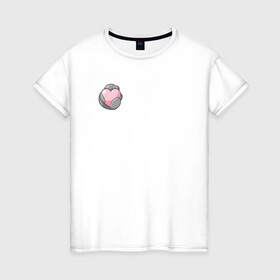 Женская футболка хлопок с принтом Ламантин в Белгороде, 100% хлопок | прямой крой, круглый вырез горловины, длина до линии бедер, слегка спущенное плечо | Тематика изображения на принте: ламантин | любовь | мило | парная | сердечко | сердце
