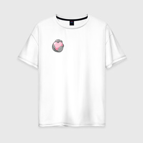 Женская футболка хлопок Oversize с принтом Ламантин в Белгороде, 100% хлопок | свободный крой, круглый ворот, спущенный рукав, длина до линии бедер
 | ламантин | любовь | мило | парная | сердечко | сердце
