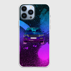 Чехол для iPhone 13 Pro Max с принтом LAND ROVER NEON в Белгороде,  |  | land rover | land rover art | land rover neon | landrover | landrover neon | range rover neon | неоновый land rover | неоновый range rover