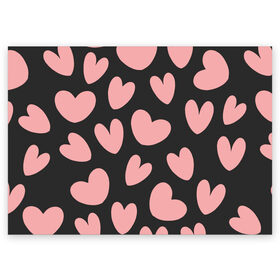 Поздравительная открытка с принтом Сердечки в Белгороде, 100% бумага | плотность бумаги 280 г/м2, матовая, на обратной стороне линовка и место для марки
 | 14 february | 14 февраля | h | heart | love day | valentines day | валентин | день валентина | день влюбленных | день святого | день святого валентина | любовь | праздник | сердечко | сердце | февраль