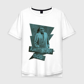 Мужская футболка хлопок Oversize с принтом Мистер Среда Американские Боги в Белгороде, 100% хлопок | свободный крой, круглый ворот, “спинка” длиннее передней части | american | gods | odin | old | бог | иггдрасиль | один | скандинавский | среда | старый