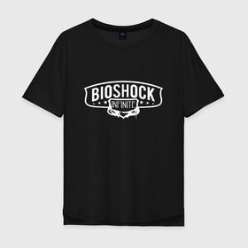 Мужская футболка хлопок Oversize с принтом Bioshock Infinite Logo в Белгороде, 100% хлопок | свободный крой, круглый ворот, “спинка” длиннее передней части | big daddy | bioshock infinite | little sister | биошок | большой папочка | винтаж | ретро | сестра