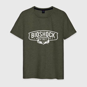 Мужская футболка хлопок с принтом Bioshock Infinite Logo в Белгороде, 100% хлопок | прямой крой, круглый вырез горловины, длина до линии бедер, слегка спущенное плечо. | big daddy | bioshock infinite | little sister | биошок | большой папочка | винтаж | ретро | сестра