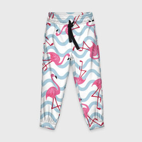 Детские брюки 3D с принтом Фламинго | Волны в Белгороде, 100% полиэстер | манжеты по низу, эластичный пояс регулируется шнурком, по бокам два кармана без застежек, внутренняя часть кармана из мелкой сетки | birds | drawing | fashion | feathers | flamingo | graphics | illustration | pink | stand | style | wings | youth | графика | иллюстрация | картинка | клюв | красивые | крылья | мода | молодежная | перья | птицы | рисунок | розовый | стиль | стоят