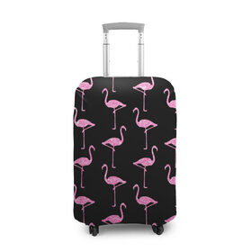 Чехол для чемодана 3D с принтом Фламинго | Чёрная в Белгороде, 86% полиэфир, 14% спандекс | двустороннее нанесение принта, прорези для ручек и колес | Тематика изображения на принте: birds | drawing | fashion | feathers | flamingo | graphics | illustration | pink | stand | style | wings | youth | графика | иллюстрация | картинка | клюв | красивые | крылья | мода | молодежная | перья | птицы | рисунок | розовый | стиль | стоят