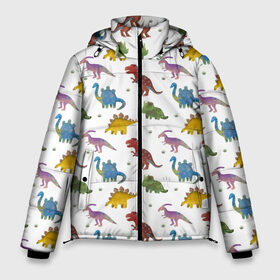 Мужская зимняя куртка 3D с принтом Динозавры в Белгороде, верх — 100% полиэстер; подкладка — 100% полиэстер; утеплитель — 100% полиэстер | длина ниже бедра, свободный силуэт Оверсайз. Есть воротник-стойка, отстегивающийся капюшон и ветрозащитная планка. 

Боковые карманы с листочкой на кнопках и внутренний карман на молнии. | детям | динозавры | звери | паттерн