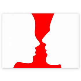 Поздравительная открытка с принтом Перед поцелуем в Белгороде, 100% бумага | плотность бумаги 280 г/м2, матовая, на обратной стороне линовка и место для марки
 | 14 февраля | kiss | love | влюбленные лица | любовь | поцелуй