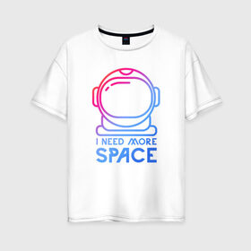 Женская футболка хлопок Oversize с принтом Космонавт в Белгороде, 100% хлопок | свободный крой, круглый ворот, спущенный рукав, длина до линии бедер
 | астронавт | вселенная | космонавт | космос | подарок | тренд