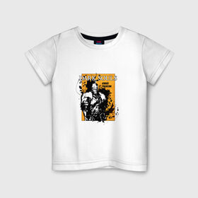 Детская футболка хлопок с принтом Dark Souls в Белгороде, 100% хлопок | круглый вырез горловины, полуприлегающий силуэт, длина до линии бедер | dark souls | брызги | войн | дакр соулс | игра | рыцарь | тёмные души