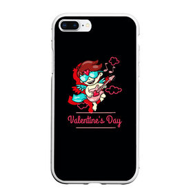 Чехол для iPhone 7Plus/8 Plus матовый с принтом Valentines Day в Белгороде, Силикон | Область печати: задняя сторона чехла, без боковых панелей | angel | cupid | day | happy | heart | love | rose | valentine | valentines | ангел | валентин | валентина | валентинка | день | купидон | любовь | святого | святой | сердце