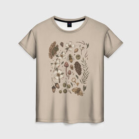 Женская футболка 3D с принтом Ботаника Goblincore в Белгороде, 100% полиэфир ( синтетическое хлопкоподобное полотно) | прямой крой, круглый вырез горловины, длина до линии бедер | goblincore | абстракция | алхимик | аниме | арт | ботаника | мумми троли | пейзаж | природа | растения | руны | эзотерика | эстетика