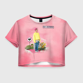 Женская футболка Crop-top 3D с принтом Ваня Дмитриенко в Белгороде, 100% полиэстер | круглая горловина, длина футболки до линии талии, рукава с отворотами | ваня дмитриенко | венера  юпитер | исполнитель | музыка | трек