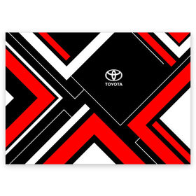 Поздравительная открытка с принтом Toyota в Белгороде, 100% бумага | плотность бумаги 280 г/м2, матовая, на обратной стороне линовка и место для марки
 | auto | boy | car | japan car | machine | man | mark | toyota | toyota land cruiser | toyota sport | автобренды | автомобили | водитель | логотипы автомобилей | мальчикам | машины | мужские | тачки | тойота | тойота камри | тойота марк | япон