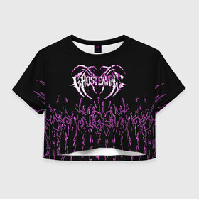 Женская футболка Crop-top 3D с принтом GHOSTEMANE в Белгороде, 100% полиэстер | круглая горловина, длина футболки до линии талии, рукава с отворотами | 1930 | blackmage | flesh | ghost | ghoste | ghostemane | ghostman | ghostmane | hexada | kreep | mane | mercury | music | nihil | noise | omnis | parv0 | pouya | rap | suicideboys | venom | гостмейн | гостмэйн