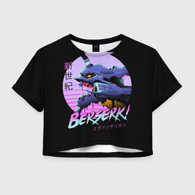 Женская футболка Crop-top 3D с принтом Evangelion в Белгороде, 100% полиэстер | круглая горловина, длина футболки до линии талии, рукава с отворотами | aska | berserk | eva | evangelion | ангел | аниме | аска | берсерк | ева | евангелион | манга | неон