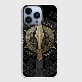 Чехол для iPhone 13 Pro с принтом Кельтские ястребы в Белгороде,  |  | birds | braid | celtic | eagles | hawks | ornament | scandinavian | spear | кельтский | копьё | орлы | орнамент | плетенка | птицы | скандинавский | ястребы