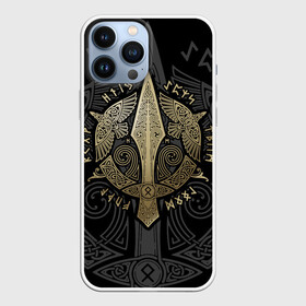 Чехол для iPhone 13 Pro Max с принтом Кельтские ястребы в Белгороде,  |  | birds | braid | celtic | eagles | hawks | ornament | scandinavian | spear | кельтский | копьё | орлы | орнамент | плетенка | птицы | скандинавский | ястребы