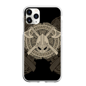 Чехол для iPhone 11 Pro Max матовый с принтом Воин в Белгороде, Силикон |  | axes | braid | celtic | coat of arms | helmet | ornament | pattern | scandinavian | warrior | воин | герб | кельтский | орнамент | плетенка | скандинавский | топоры | узор | шлем