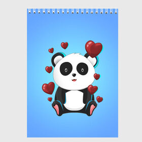 Скетчбук с принтом Панда в Белгороде, 100% бумага
 | 48 листов, плотность листов — 100 г/м2, плотность картонной обложки — 250 г/м2. Листы скреплены сверху удобной пружинной спиралью | Тематика изображения на принте: day | heart | love | panda | romantic | valentine | valentines | амур | валентина | влюбленные | влюбленных | всех | день | купидон | любовь | романтика | романтичность | святого | сердечки | сердечко | сердце