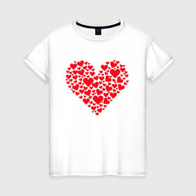 Женская футболка хлопок с принтом Сердечки в Белгороде, 100% хлопок | прямой крой, круглый вырез горловины, длина до линии бедер, слегка спущенное плечо | day | heart | koala | love | romantic | valentine | valentines | амур | валентина | влюбленные | влюбленных | всех | день | коала | купидон | любовь | романтика | романтичность | святого | сердечки | сердечко | сердце