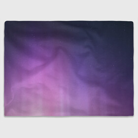 Плед 3D с принтом северное сияние фиолетовый в Белгороде, 100% полиэстер | закругленные углы, все края обработаны. Ткань не мнется и не растягивается | Тематика изображения на принте: градиент | звезды | космос | небо | ночь | природа | пурпурный | север | северное сияние | сиреневый | фиолетовый