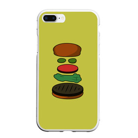 Чехол для iPhone 7Plus/8 Plus матовый с принтом Бургер в разборе в Белгороде, Силикон | Область печати: задняя сторона чехла, без боковых панелей | Тематика изображения на принте: fastfood | food | pattern | бургер | бургер кинг | гамбургер | еда | макдональдс | паттерн | фастфуд