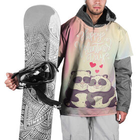 Накидка на куртку 3D с принтом Пандао Лав в Белгороде, 100% полиэстер |  | Тематика изображения на принте: 14 февраля | love | the 14th of february | valentine | день влюбленных | любовь | пара | святой валентин