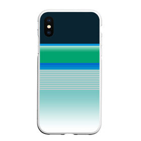 Чехол для iPhone XS Max матовый с принтом Sea color в Белгороде, Силикон | Область печати: задняя сторона чехла, без боковых панелей | Тематика изображения на принте: green | line | lines | sea | sea color | wave | зеленый | море | морской цвет