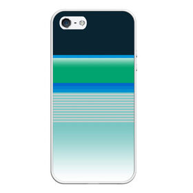 Чехол для iPhone 5/5S матовый с принтом Sea color в Белгороде, Силикон | Область печати: задняя сторона чехла, без боковых панелей | Тематика изображения на принте: green | line | lines | sea | sea color | wave | зеленый | море | морской цвет