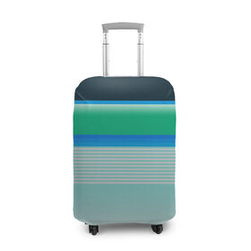 Чехол для чемодана 3D с принтом Sea color в Белгороде, 86% полиэфир, 14% спандекс | двустороннее нанесение принта, прорези для ручек и колес | green | line | lines | sea | sea color | wave | зеленый | море | морской цвет