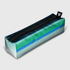 Пенал 3D с принтом Sea color в Белгороде, 100% полиэстер | плотная ткань, застежка на молнии | green | line | lines | sea | sea color | wave | зеленый | море | морской цвет