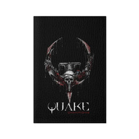Обложка для паспорта матовая кожа с принтом Quake Champions в Белгороде, натуральная матовая кожа | размер 19,3 х 13,7 см; прозрачные пластиковые крепления | arturcherkasov1995 | games | quake | vsemayki