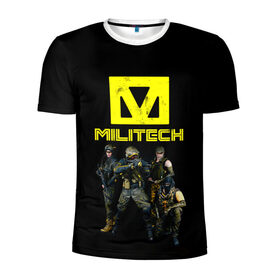 Мужская футболка 3D спортивная с принтом MILITECH Cyberpunk 2077 в Белгороде, 100% полиэстер с улучшенными характеристиками | приталенный силуэт, круглая горловина, широкие плечи, сужается к линии бедра | cyberpunk 2077 | hacker | maelstrom | militech | quadra | samurai | sci fi | technology | trauma team | v | будущее | игра | иероглифы | киану ривз | кибер | киберпанк | киборг | киборги | корпорация | лого | милитек | панк | роботы | самурай | т