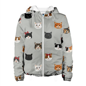 Женская куртка 3D с принтом Кошечки в Белгороде, ткань верха — 100% полиэстер, подклад — флис | прямой крой, подол и капюшон оформлены резинкой с фиксаторами, два кармана без застежек по бокам, один большой потайной карман на груди. Карман на груди застегивается на липучку | cat | cats | cosmos | kitten | mem | memes | rose | roses | глаза | глазки | киска | космос | кот | котёнок | котик | котики | котэ | котята | кошак | кошка | кошки | красивая | мем | мемчики | милая | прикольная | розы | светлая