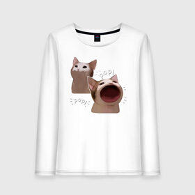 Женский лонгслив хлопок с принтом Cat Pop - Мем в Белгороде, 100% хлопок |  | art | cat | mem | meme | memes | music | pop | retro | style | арт | буп | кот | котенок | котик | котэ | мем | мемы | музыка | ретро