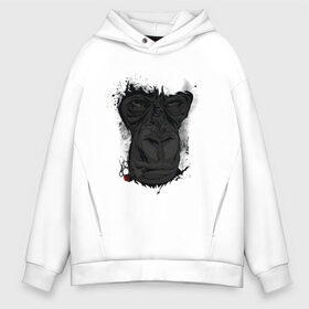 Мужское худи Oversize хлопок с принтом Monkey Face в Белгороде, френч-терри — 70% хлопок, 30% полиэстер. Мягкий теплый начес внутри —100% хлопок | боковые карманы, эластичные манжеты и нижняя кромка, капюшон на магнитной кнопке | chimpanzee | cigar | face | gorilla | head | monkey | голова | горилла | лицо | обезьяна | шимпанзе