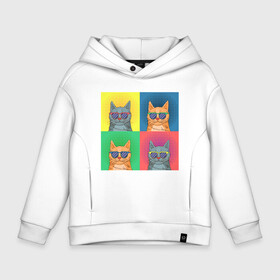 Детское худи Oversize хлопок с принтом Pop Cat в Белгороде, френч-терри — 70% хлопок, 30% полиэстер. Мягкий теплый начес внутри —100% хлопок | боковые карманы, эластичные манжеты и нижняя кромка, капюшон на магнитной кнопке | art | cat | colorful | mem | meme | memes | music | pop | rainbow | retro | style | арт | буп | кот | котенок | котик | котэ | краски | красочный | мем | мемы | музыка | ретро