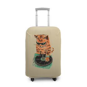 Чехол для чемодана 3D с принтом Cat DJ в Белгороде, 86% полиэфир, 14% спандекс | двустороннее нанесение принта, прорези для ручек и колес | art | cat | dj | goer | musician | party | pop | singer | арт | буп | диджей | кот | кошка | музыкант | певец | поп | тусовщик