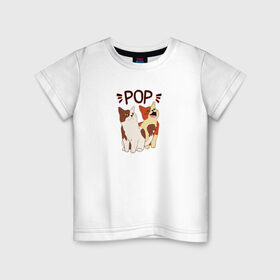 Детская футболка хлопок с принтом Pop Cat в Белгороде, 100% хлопок | круглый вырез горловины, полуприлегающий силуэт, длина до линии бедер | art | cat | dj | goer | musician | party | pop | singer | арт | буп | диджей | кот | кошка | музыкант | певец | поп | тусовщик