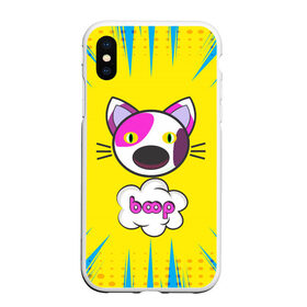 Чехол для iPhone XS Max матовый с принтом PoP CaT BooP в Белгороде, Силикон | Область печати: задняя сторона чехла, без боковых панелей | boom | meme | pop art | popping | бум | буп кот | котик | мем | поп арт | ретро | стиль