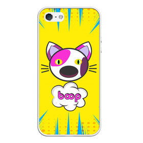 Чехол для iPhone 5/5S матовый с принтом PoP CaT BooP в Белгороде, Силикон | Область печати: задняя сторона чехла, без боковых панелей | Тематика изображения на принте: boom | meme | pop art | popping | бум | буп кот | котик | мем | поп арт | ретро | стиль