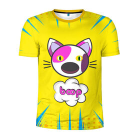 Мужская футболка 3D спортивная с принтом PoP CaT BooP в Белгороде, 100% полиэстер с улучшенными характеристиками | приталенный силуэт, круглая горловина, широкие плечи, сужается к линии бедра | boom | meme | pop art | popping | бум | буп кот | котик | мем | поп арт | ретро | стиль
