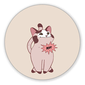 Коврик для мышки круглый с принтом Pop Cat в Белгороде, резина и полиэстер | круглая форма, изображение наносится на всю лицевую часть | baby | cat meme | kitty | meme | meow | pop cat | буп | взгляд кота | голова кота | детям | животные | звери | киска | кот мем | коты | котята | кошак | кошка | малыш | мемы | мультяшный | мяу | питомец | приколы | пушистый