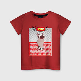 Детская футболка хлопок с принтом ПОП-КОТ в Белгороде, 100% хлопок | круглый вырез горловины, полуприлегающий силуэт, длина до линии бедер | cat | mouthed | popping | wide | кот | кот круглый рот | кот мем | кот открывает рот | круглый | мемы | открытый | поп | рот | странный